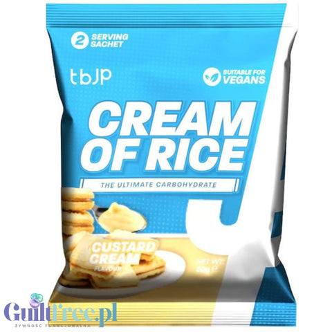 TBJP Cream of Rice, Custard Cream 50g - kleik ryżowy bez cukru, regeneracyjny posiłek treningowy, Krem Budyniowy