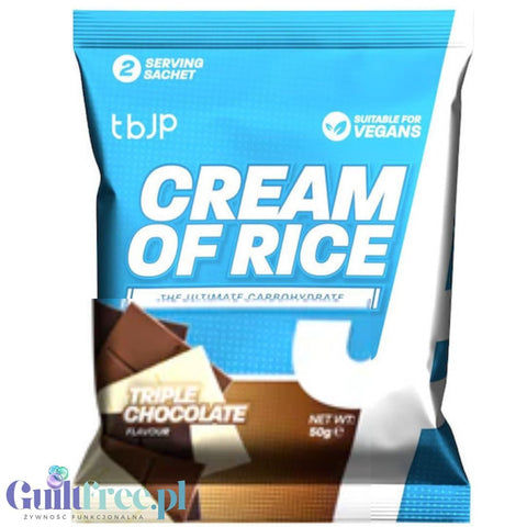 TBJP Cream of Rice, Triple Chocolate 50g - kleik ryżowy bez cukru, regeneracyjny posiłek treningowy