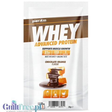 Per4m Whey Advanced Protein Chocolate Orange 30g saszetka - gęsta odżywka białkowa WPC, WPI & MPC