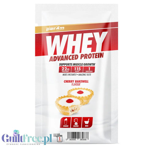 Per4m Whey Advanced Protein Cherry Bakewell 30g saszetka - gęsta odżywka białkowa WPC, WPI & MPC
