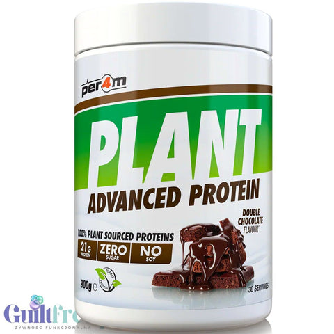Per4m Plant  Advanced Protein Double Chocolate 900g - wegańska odżywka białkowa bez soi i glutenu z MCT