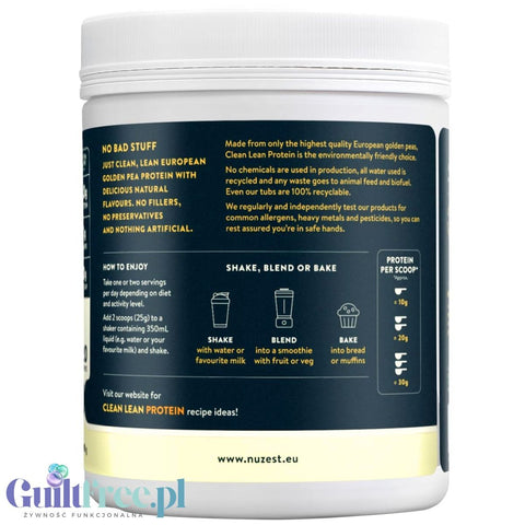 Nuzest Clean Lean Protein Smooth Vanilla 0.5kg – vegan protein supplement with an excellent composition based on European peas