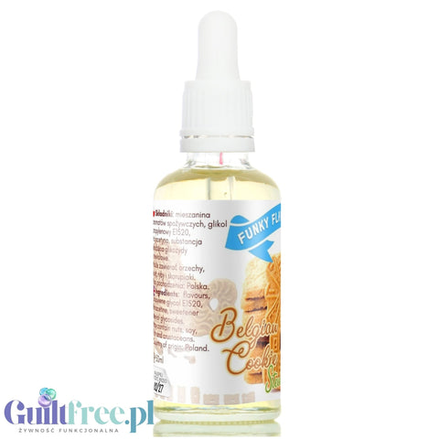 Funky Flavors Sweet Belgian Cookie STEVIA - sweetened butter and spice cookie flavor without calories