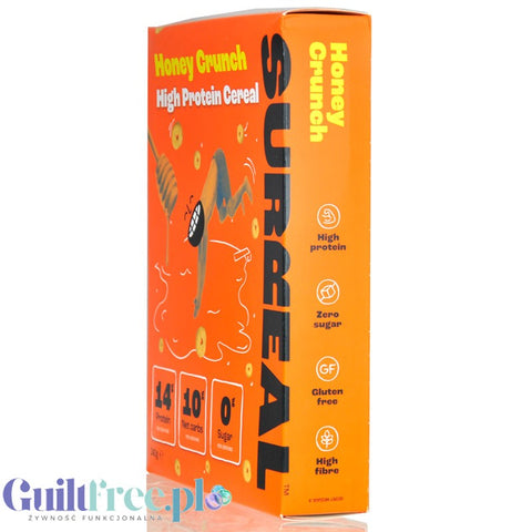 Surreal High Protein Cereal Honey Crunch - proteinowe płatki śniadaniowe bez cukru ze stewią i erytrolem