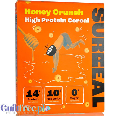 Surreal High Protein Cereal Honey Crunch - proteinowe płatki śniadaniowe bez cukru ze stewią i erytrolem
