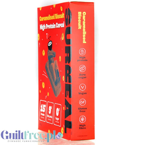 Surreal High Protein Cereal Caramelised Biscuit - proteinowe płatki śniadaniowe bez cukru ze stewią i erytrolem