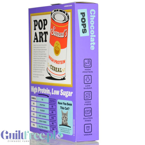 Surreal High Protein Pops Chocolate - sugar-free protein breakfast cereal with stevia and erythritol, chocolate balls