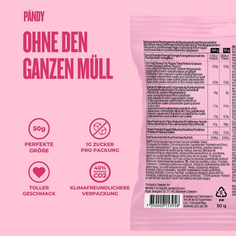 Pandy Candy Sweet Hearts Valentines Edition - sugar-free raspberry fiber jelly hearts with 45% fewer calories