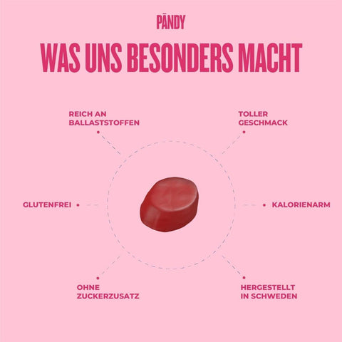 Pandy Candy Winegums - żelki błonnikowe bez cukru 45% mniej kalorii, smak czerwonych owoców i cytrusów