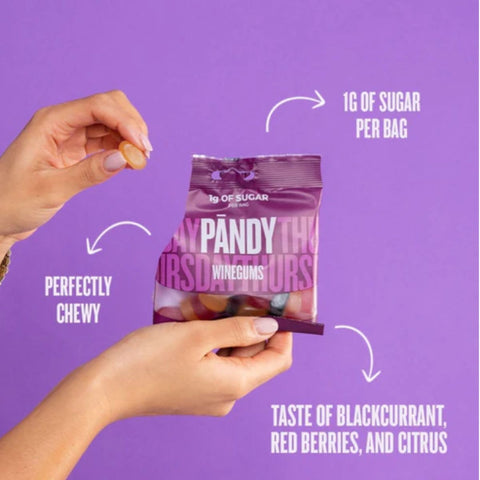 Pandy Candy Winegums - żelki błonnikowe bez cukru 45% mniej kalorii, smak czerwonych owoców i cytrusów