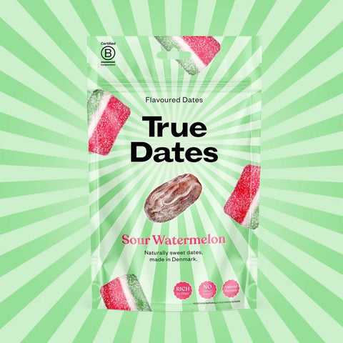 True Dates Sour Watermelon - natural dates with no added sugar, with a sour watermelon flavor
