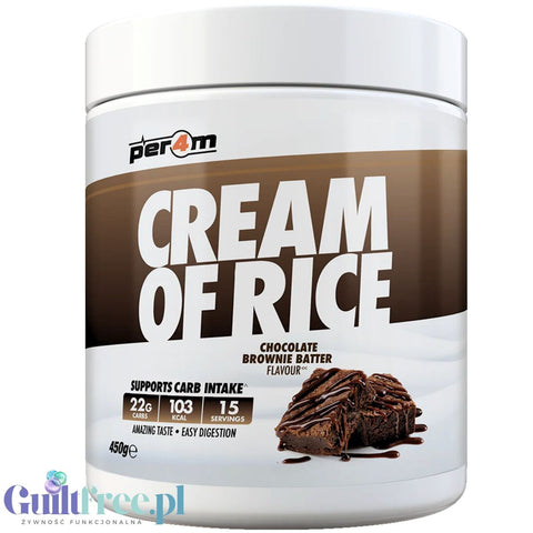 Per4m Cream of Rice, Chocolate Brownie Batter 450g - kleik ryżowy bez cukru, regeneracyjny posiłek treningowy