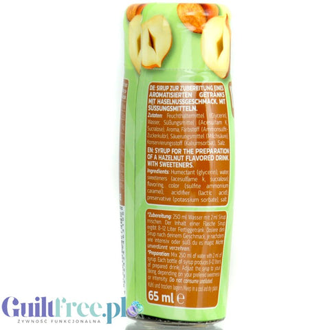 Inlead Barista Syrup Hazelnut - skoncentrowane kropelki do kawy bez cukru i kalorii na 8L