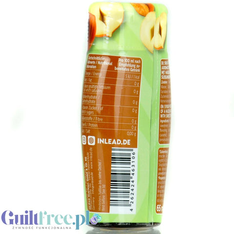 Inlead Barista Syrup Hazelnut - skoncentrowane kropelki do kawy bez cukru i kalorii na 8L