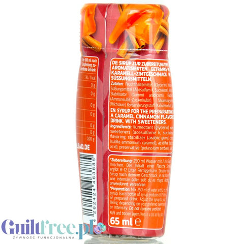 Inlead Barista Syrup Caramel Cinnamon - skoncentrowane kropelki do kawy bez cukru i kalorii na 8L