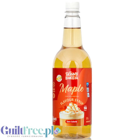 Skinny Food Barista Coffee Syrup Maple 1L - syrop zero kalorii do kawy, bez cukru o smaku syropu klonowego