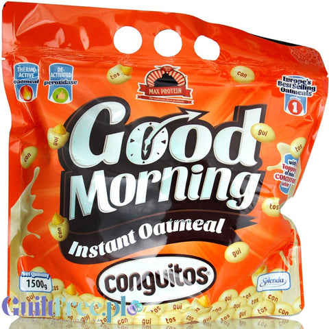 Max Protein Good Morning Oatmeal Conguitos White 1,5kg - owsianka instant, smak Biała Czekolada & Masło Orzechowe