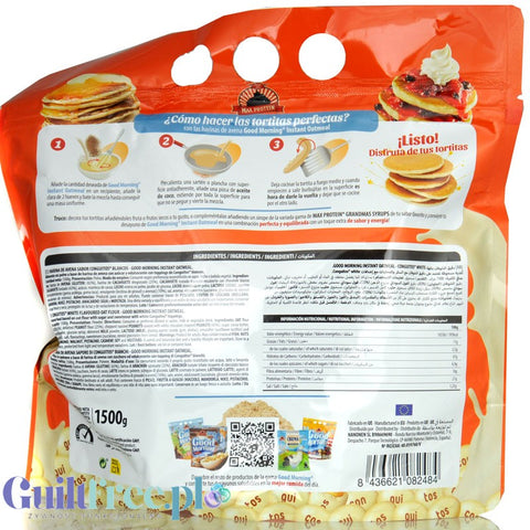 Max Protein Good Morning Oatmeal Conguitos White 1,5kg - owsianka instant, smak Biała Czekolada & Masło Orzechowe
