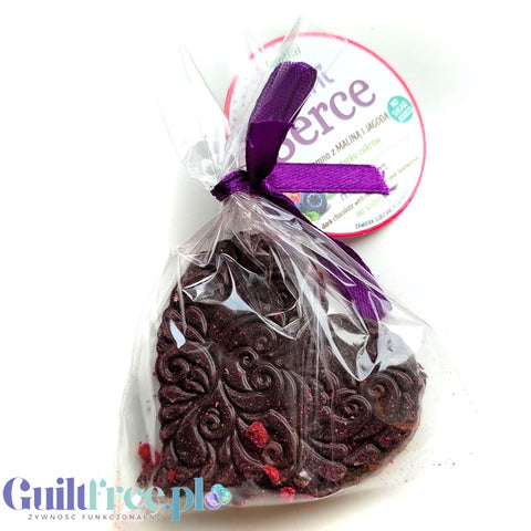 Santini Mini Heart – dark chocolate with strawberry and blueberry, sugar-free with xylitol, 98 kcal