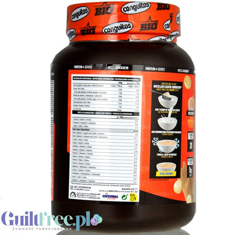 BIG® Micellar Casein, Conguitos Galleta White Chocolate 1kg - gęsta deserowa odżywka białkowa, smak ciasteczko & biała czekolada