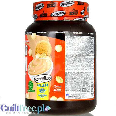 BIG® Micellar Casein, Conguitos Galleta White Chocolate 1kg - gęsta deserowa odżywka białkowa, smak ciasteczko & biała czekolada