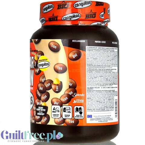 BIG® Micellar Casein, Peanut Butter & Conguitos 1kg - gęsta deserowa odżywka białkowa, smak Czekolada & Masło Orzechowe