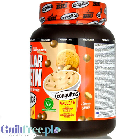 BIG® Micellar Casein, Conguitos Galleta Chocolate 1kg - gęsta deserowa odżywka białkowa, smak ciasteczko & mleczna czekolada