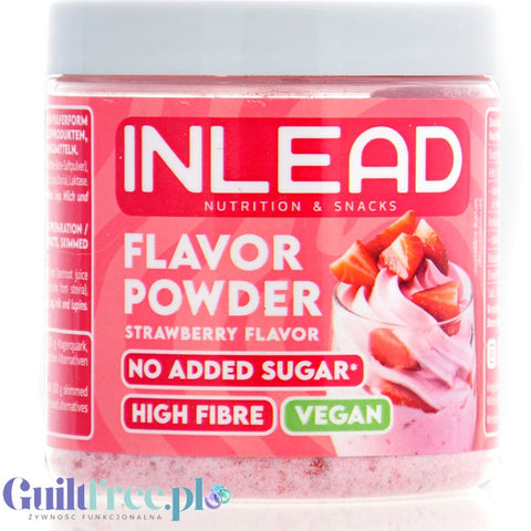 Inlead Flavor Powder Strawberry 90g - błonnikowy aromat słodzący w proszku bez cukru o smaku truskawkowym