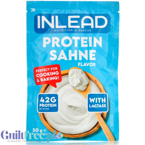 Inlead Protein Sahne 50g saszetka - odżywka białkowa do pieczenia i gotowania, smak śmietankowy, bez cukru i słodzików