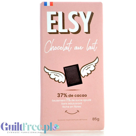 Elsy Chocolat Au Lait - błonnikowa mleczna czekolada bez maltitolu, 50% mniej cukru