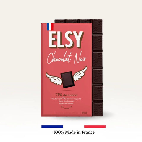 Elsy Chocolat Noir – dark chocolate with fiber, no maltitol, only 5g of sugar
