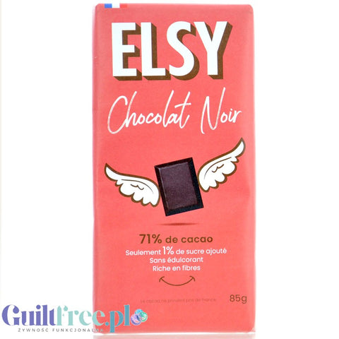 Elsy Chocolat Noir - ciemna czekolada błonnikowa bez maltitolu, tylko 5g cukru