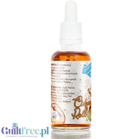 Funky Flavors Sweet Cinnamon Roll STEVIA - słodzące kropelki o smaku drożdżówki z cynamonem, bez cukru, tłuszczu i kcal