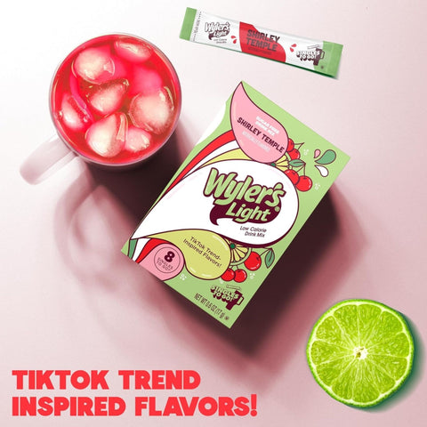 Wyler's Singles To Go Shirley Temple - sugar-free, calorie-free flavored sachets for beverages