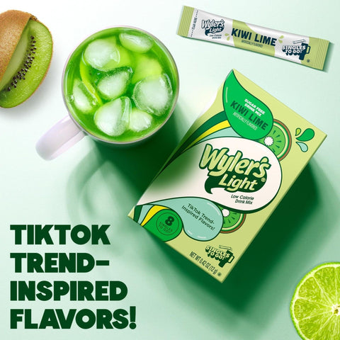 Wyler's Singles To Go Kiwi Lime - saszetki smakowe do wody bez cukru i kcal, smak Kiwi i Limonka