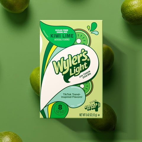 Wyler's Singles To Go Kiwi Lime - sugar-free and calorie-free flavored sachets for water, kiwi and lime flavor