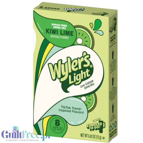 Wyler's Singles To Go Kiwi Lime - sugar-free and calorie-free flavored sachets for water, kiwi and lime flavor