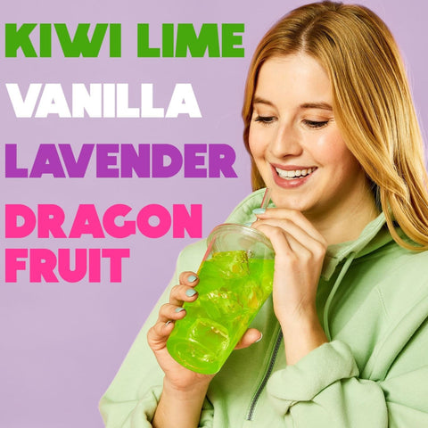 Wyler's Singles To Go 20' Kiwi Lime, Vanilla, Lavender, Dragon Fruit - unique sugar-free drinks in sachets