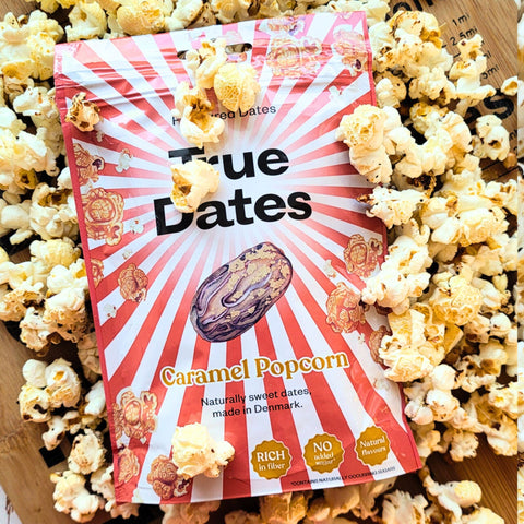 True Dates Caramel Popcorn - sugar-free dates with caramel popcorn flavor