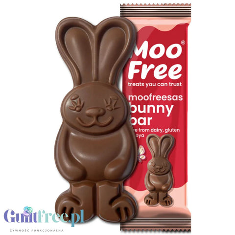 Moo Free Bunny Bar - zajączek z wegańskiej czekolady, bez mleka, soi i glutenu WIELKANOC VEGAN