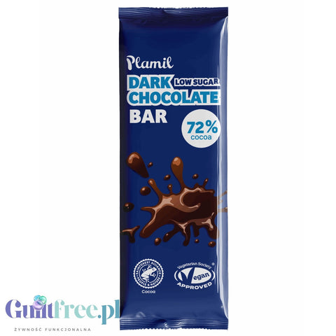 Plamil Dark Chocolate Easter Egg & Bar 125g - wielkanocne wegańskie jajo bez cukru i mleka z ksylitolem, czekolada 72%