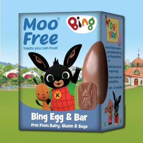 Moo Free Easter Bing Egg & Bar – vegan Easter chocolate egg with figurine VEGAN EASTER