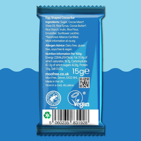 Moo Free Clucky Egg Bar – an Easter figurine made of vegan chocolate, free from milk, soy, and gluten