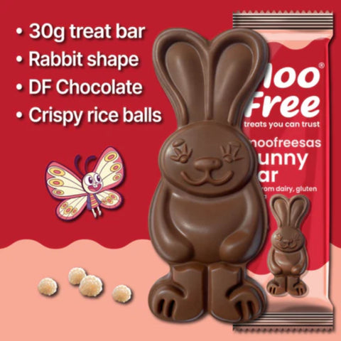 Moo Free Bunny Bar – vegan chocolate bunny, free from milk, soy, and gluten VEGAN EASTER