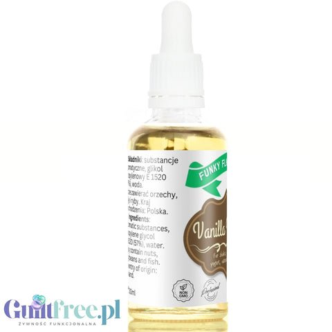 Funky Flavors Basic Vanilla Bourbon 30ml - waniliowe kropelki aromatyczne do napojów bez cukru, kalorii i słodzików
