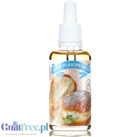 Funky Flavors Sweet Polski Pączek STEVIA - turbo pączkowe kropelki słodzące bez cukru, tłuszczu i kcal