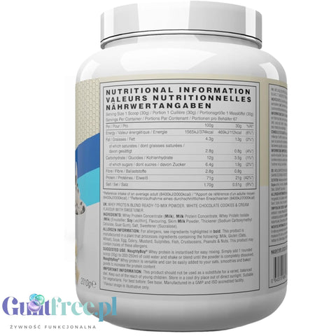 Naughty Boy Whey Premium Protein Cookies & Cream 2010 g - gęsta odżywka białkowa WPI, WPC & MPC