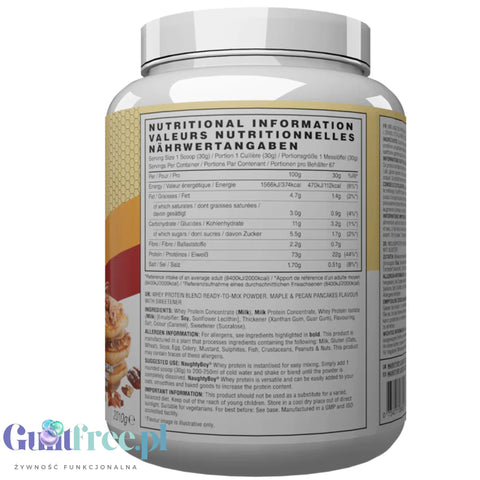 Naughty Boy Whey Premium Protein Maple & Pecan Pancakes 2010g - gęsta odżywka białkowa WPI, WPC & MPC