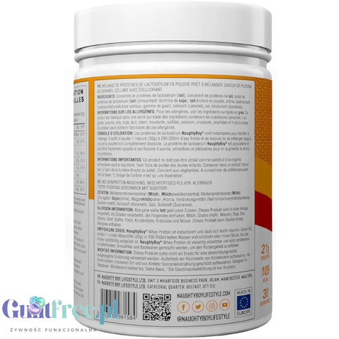 Naughty Boy Whey Premium Protein Sticky Toffee Pudding 900g - gęsta odżywka białkowa WPI, WPC & MPC