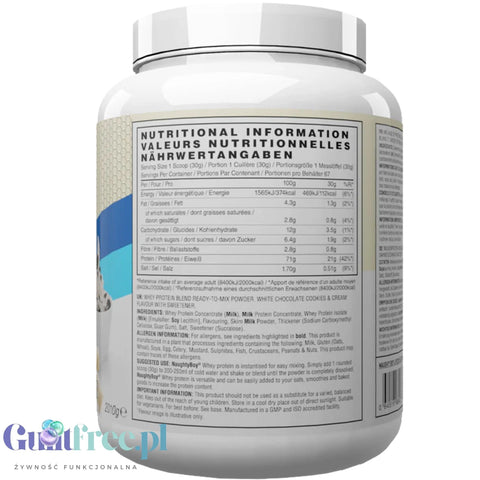 Naughty Boy Whey Premium Protein White Chocolate Cookies & Cream 2010g - gęsta odżywka białkowa